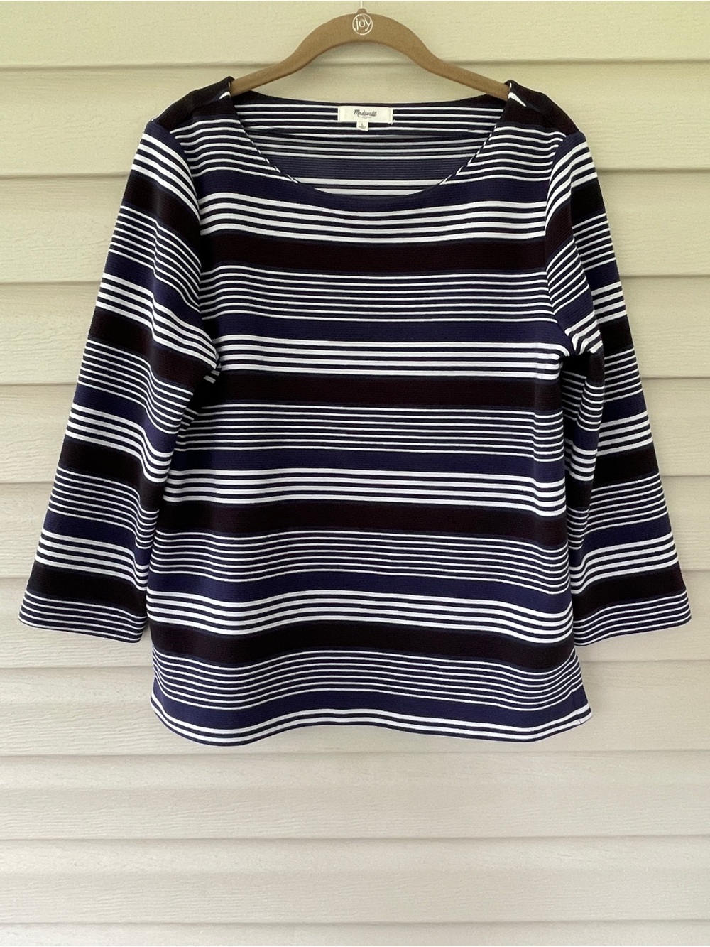 Madewell Women's Ribbed Striped Knit Top Size Large